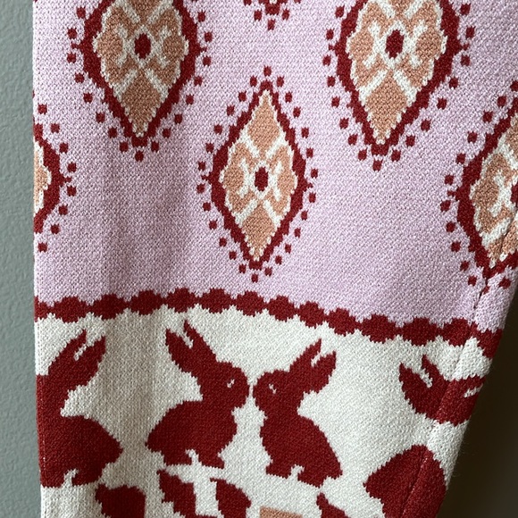 Free People Snow Bunny Crop Sweater Pajama Lounge Set Candy Combo Pink NWT - Picture 9 of 11